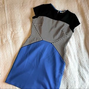 Sandra Darren Business Dress with Geometric Pattern | Size 10P